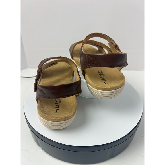 Halsa Denia Brown Leather Comfortable Arch Support Orthopedic Sandals Women 8W - Picture 10 of 17
